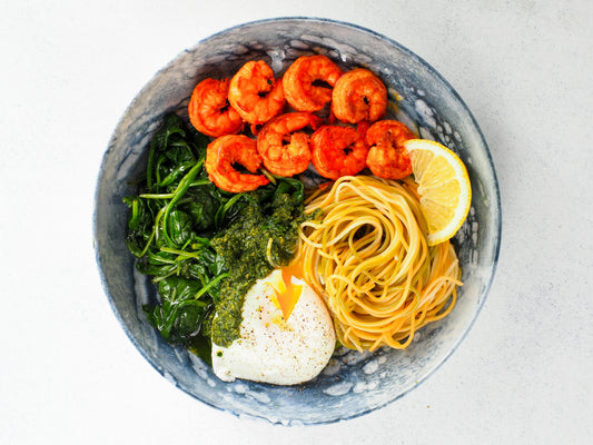 Photo by RASUL YARICHEV: https://www.pexels.com/photo/pasta-with-shrimps-and-vegetables-17597410/
