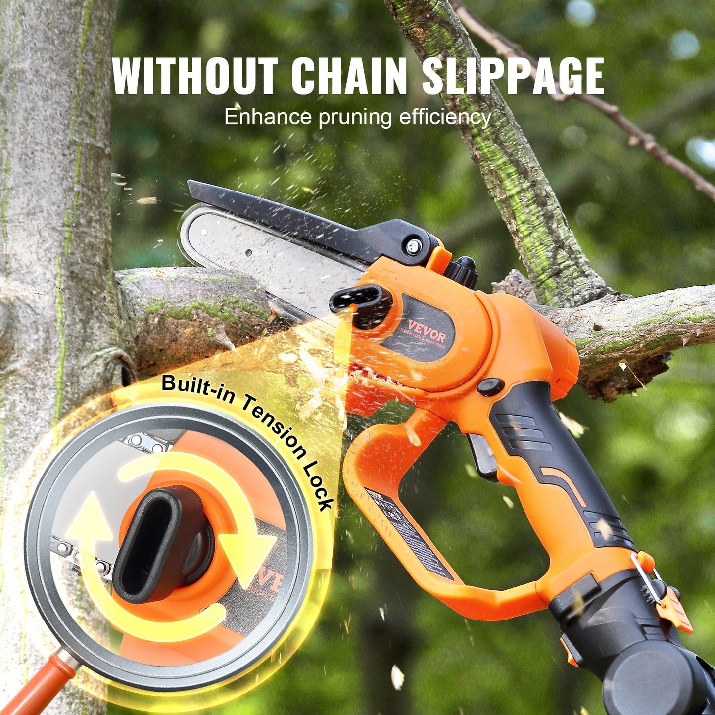 VEVOR 2-in-1 Cordless Pole Saw & Mini Chainsaw