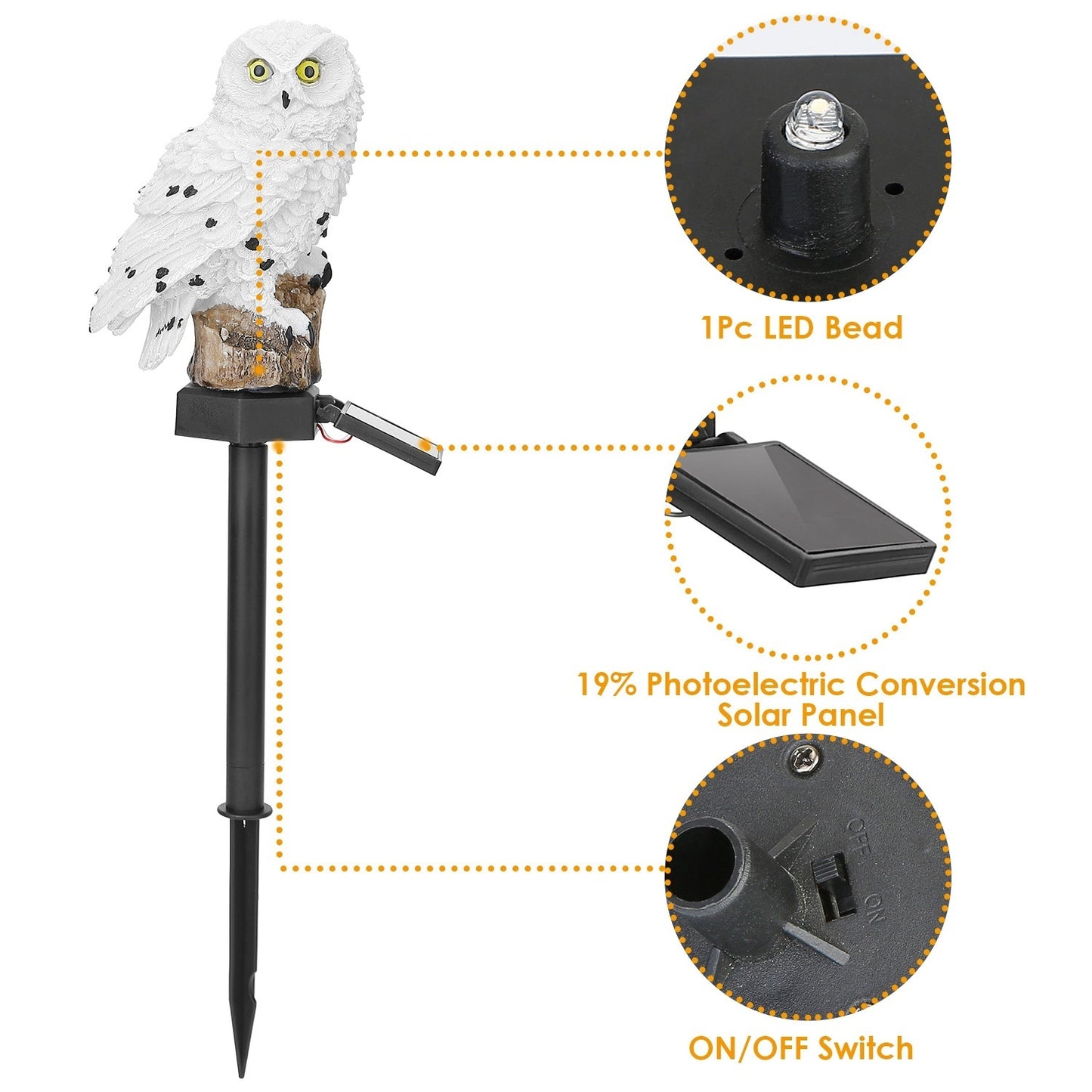 Solar Powered Owl Garden Light