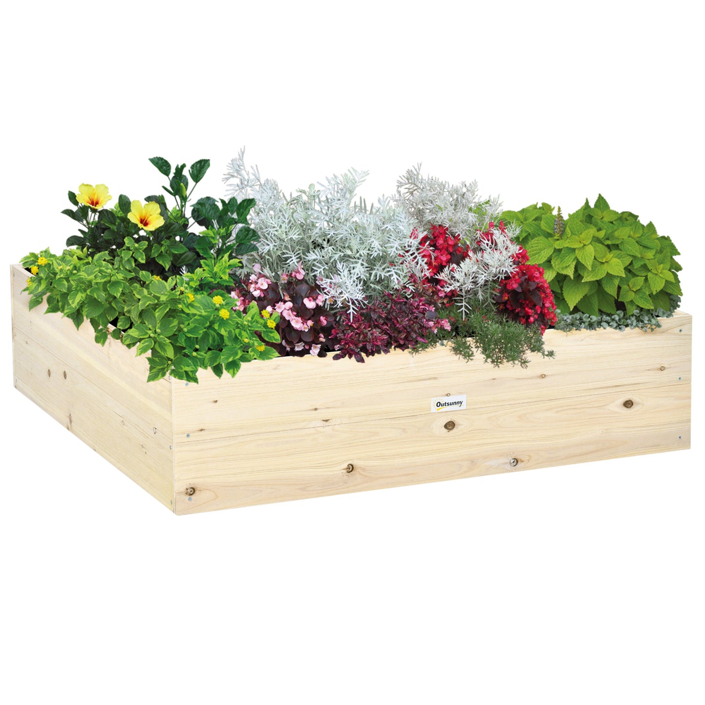 Wooden Raised Garden Bed Kit 4' x 4' x 12"