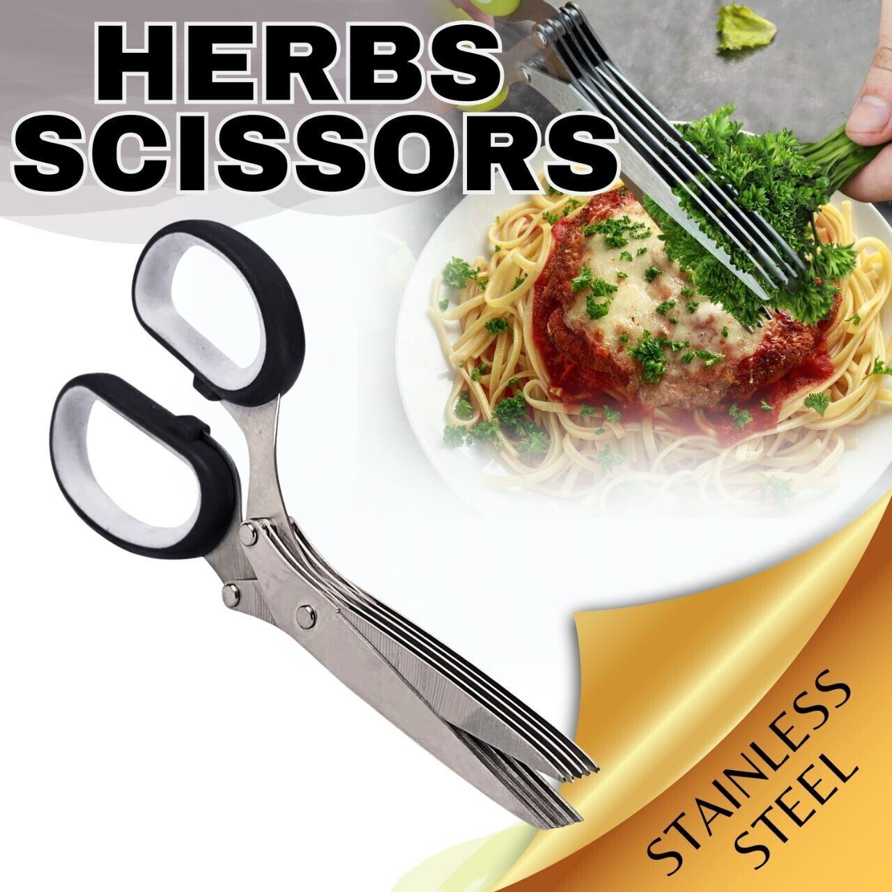 Herb Scissors Set With 5 Blades And Cover