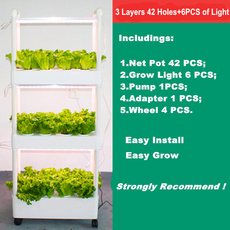 3-Tier Hydroponics Growing System: Cultivate a Bountiful Indoor Garden with 42 Pods and 6 Grow Lights