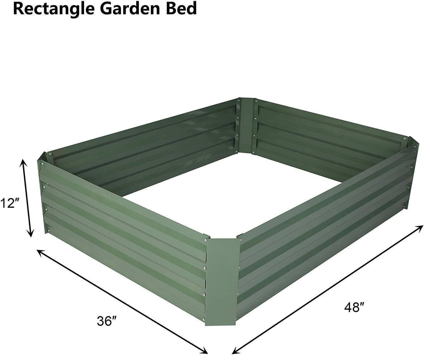 Raised Garden Bed Galvanized Planter Box Anti-Rust Coating for Flowers Vegetables