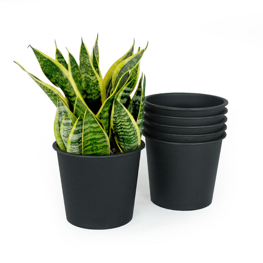 5" Round Nursery Plant Pot - Garden Plastic Pots with Drainage (5-Pack)