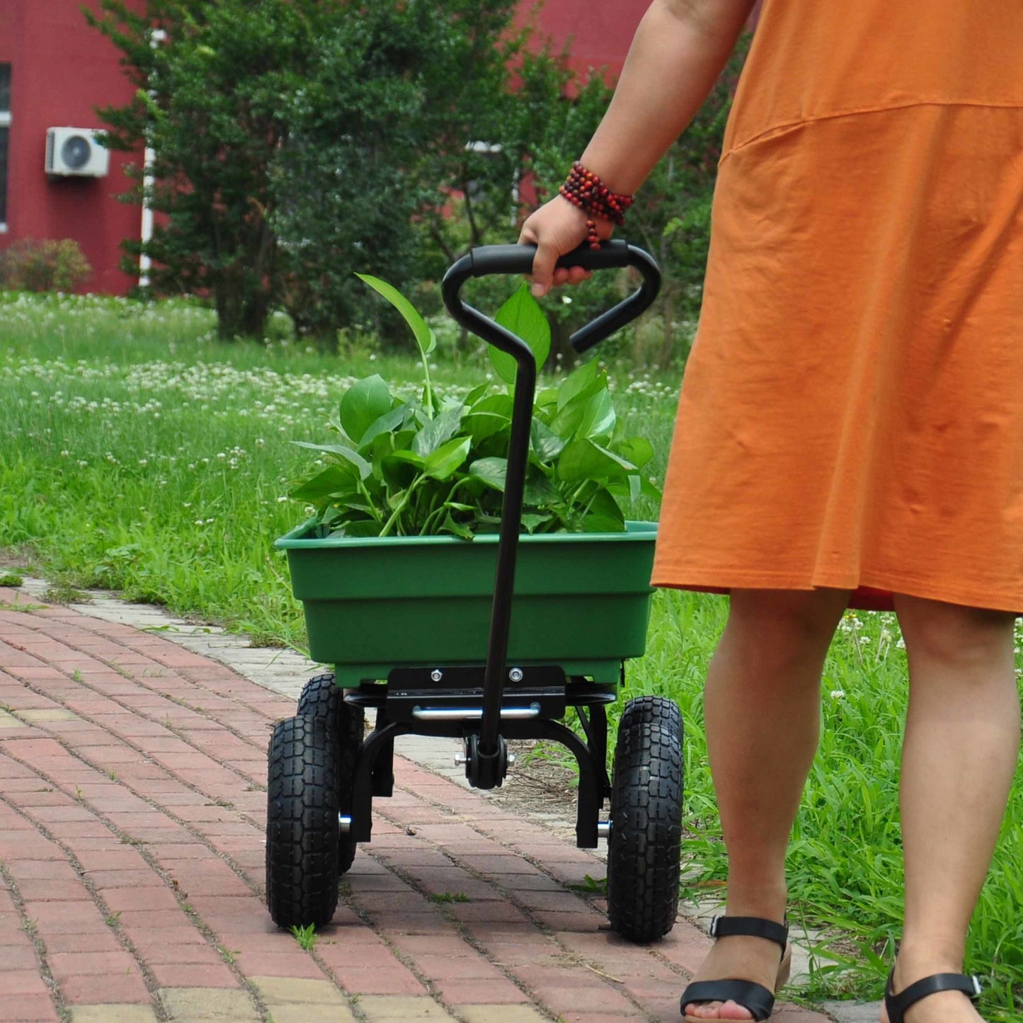 Folding Poly Garden dump truck with steel frame, 10 inches