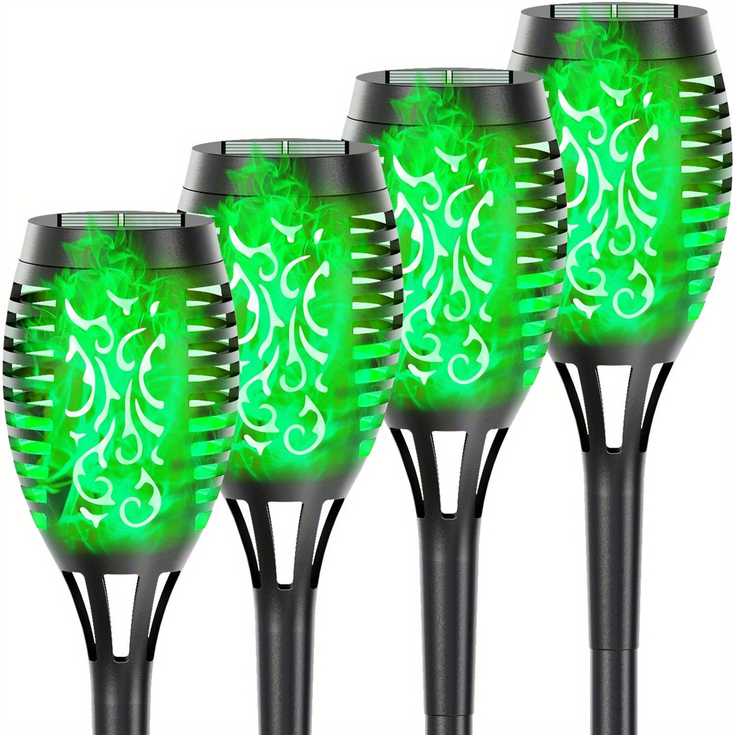 4/8/12pcs/pack Solar Torch Lights With Flickering Flame