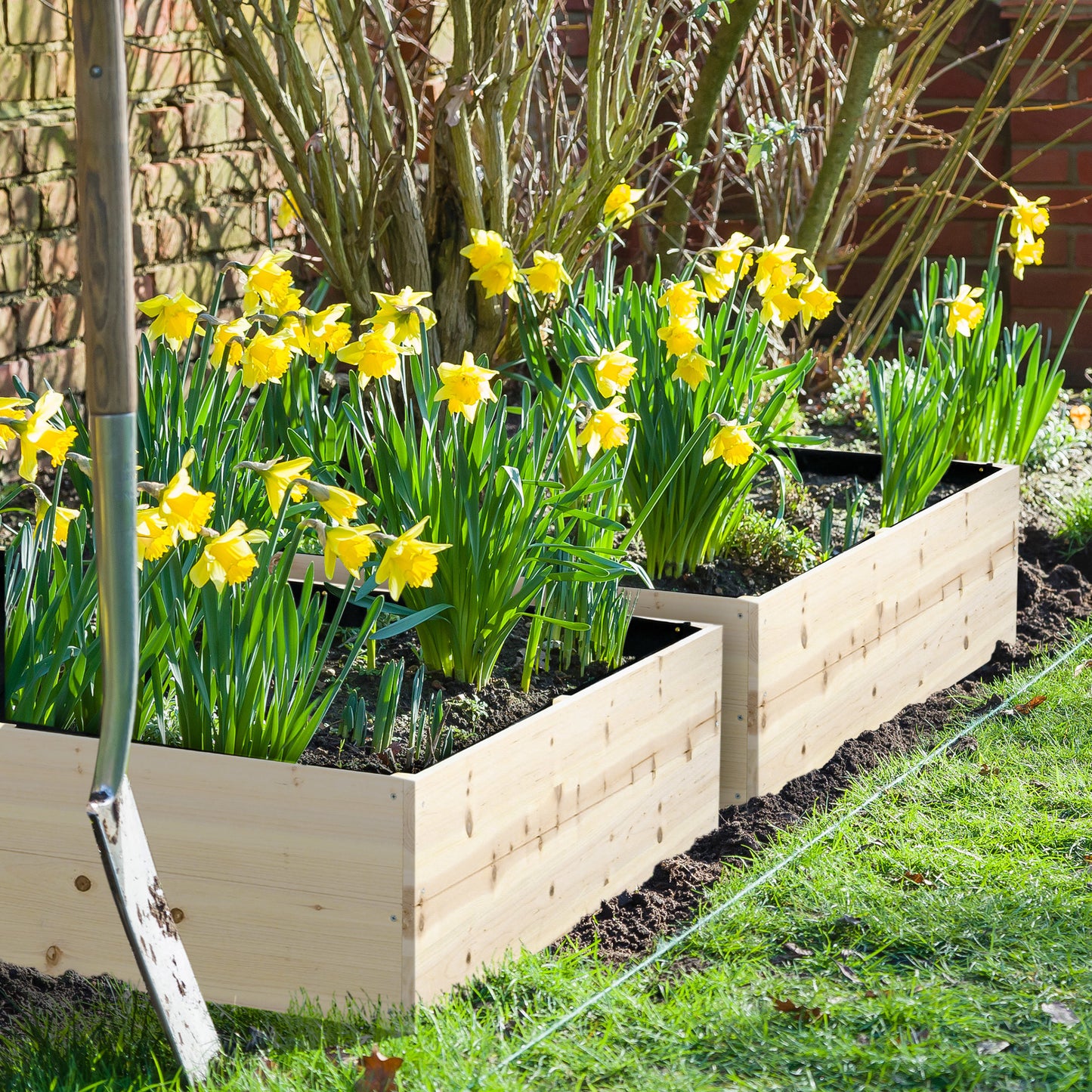 Wooden Raised Garden Bed Kit 4' x 4' x 12"