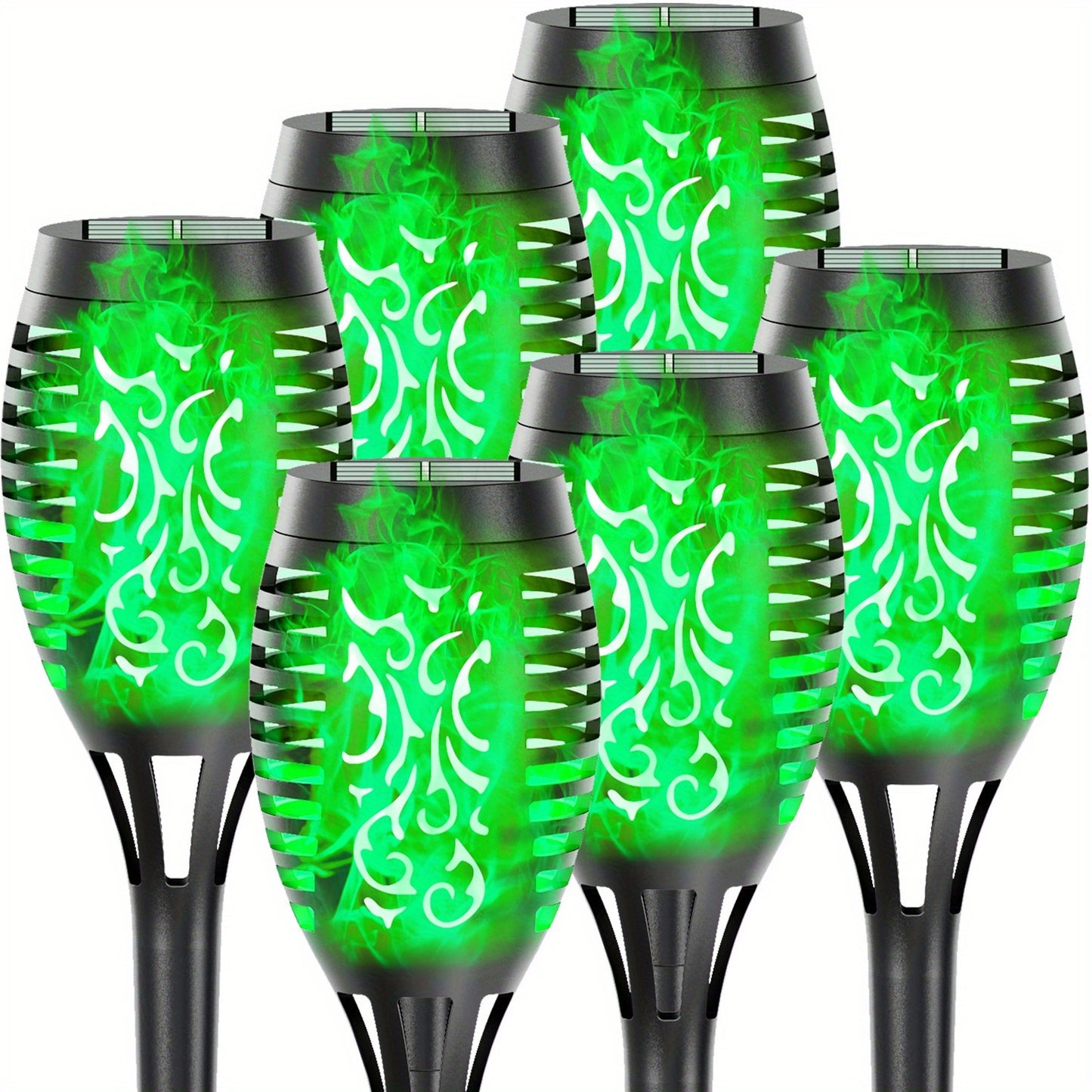 4/8/12pcs/pack Solar Torch Lights With Flickering Flame