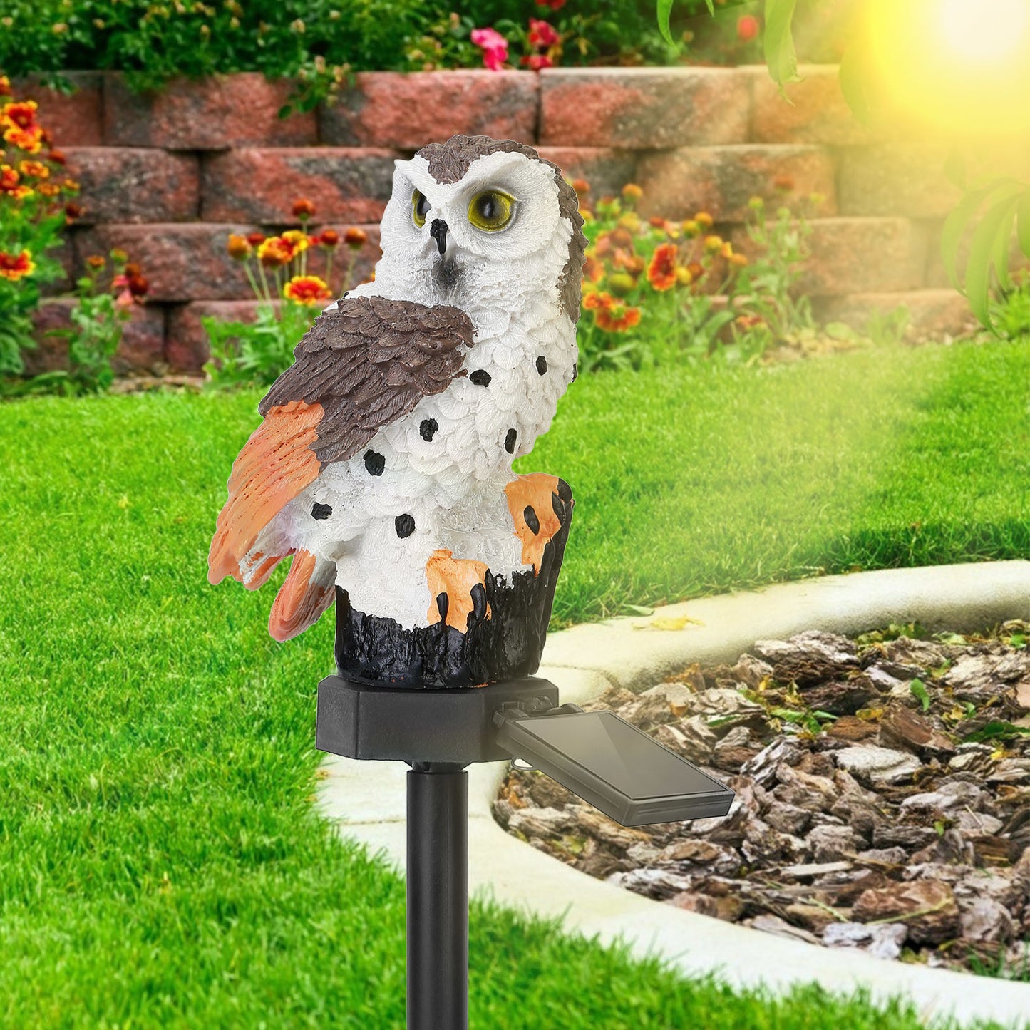 Solar Powered Owl Garden Light