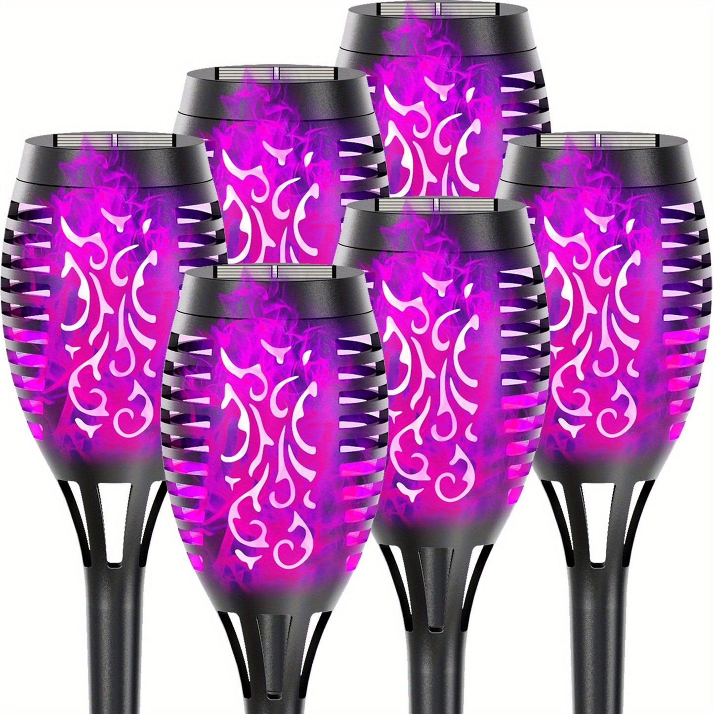 4/8/12pcs/pack Solar Torch Lights With Flickering Flame