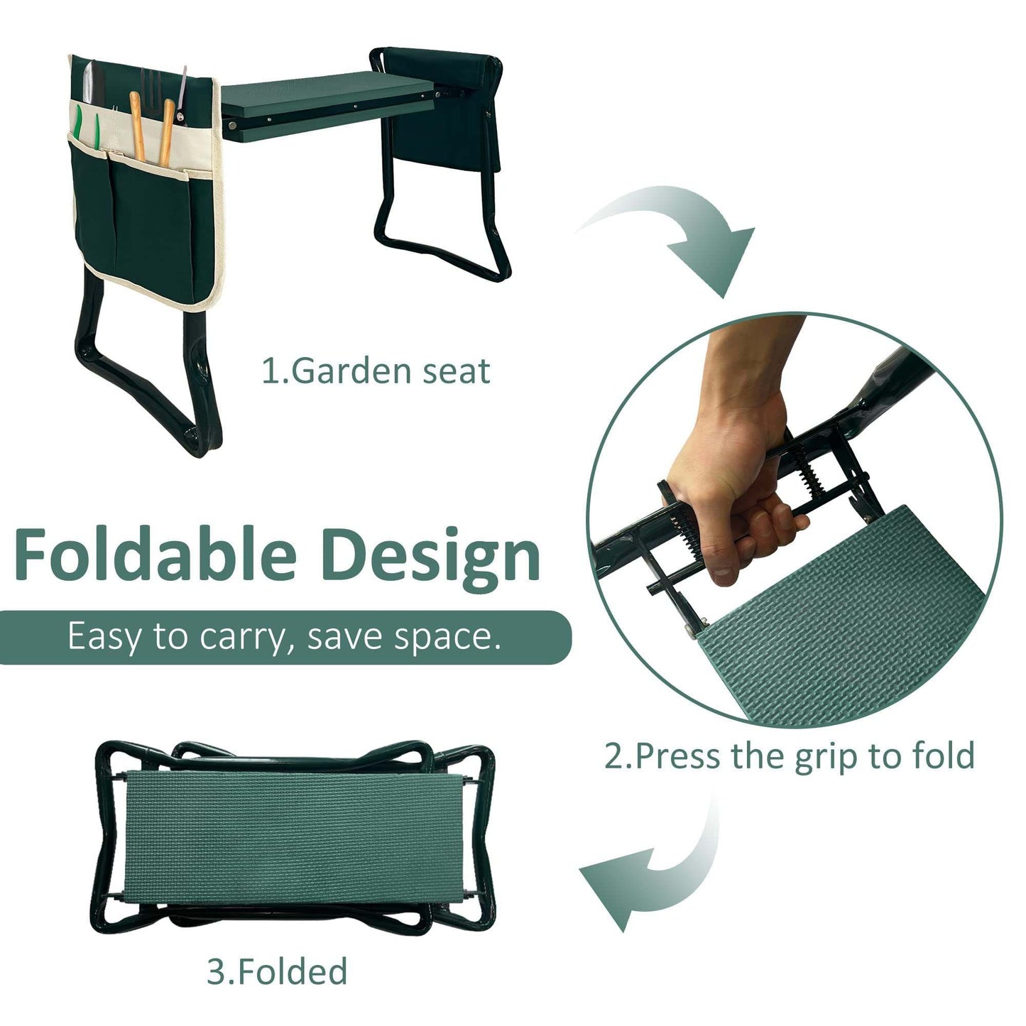 Foldable Garden Kneeler and Seat