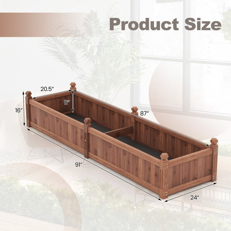 Rustic Charm: Elevate Your Garden with Our 91-Inch Divisible Planter Box