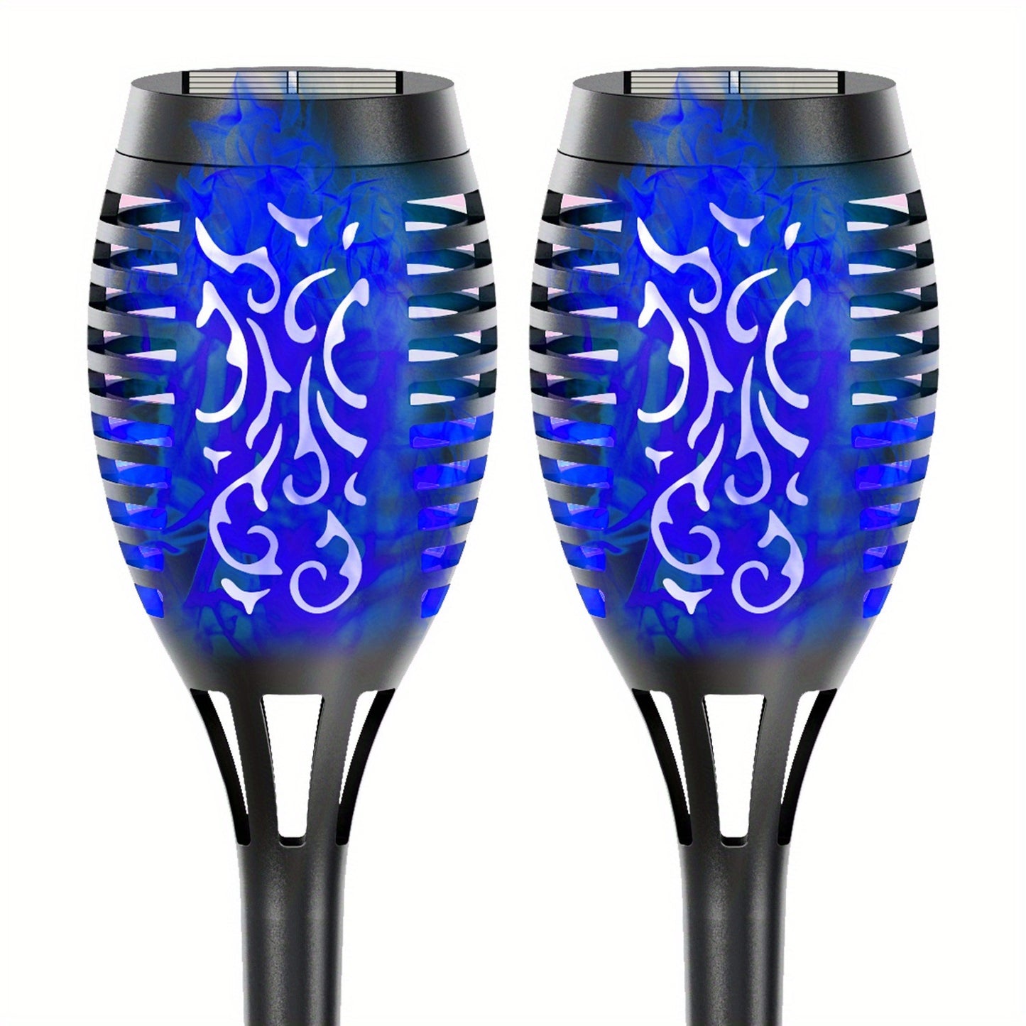 4/8/12pcs/pack Solar Torch Lights With Flickering Flame