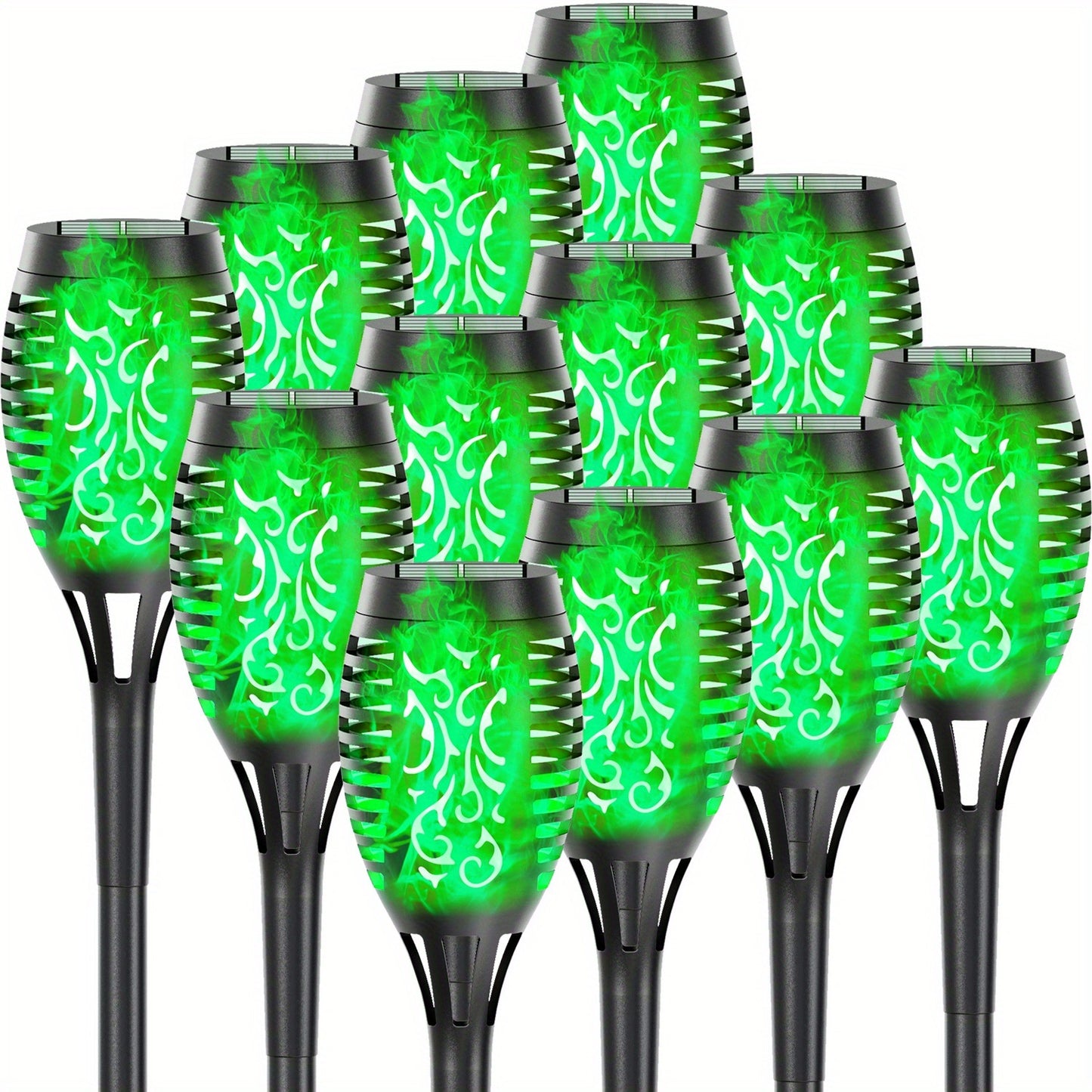 4/8/12pcs/pack Solar Torch Lights With Flickering Flame