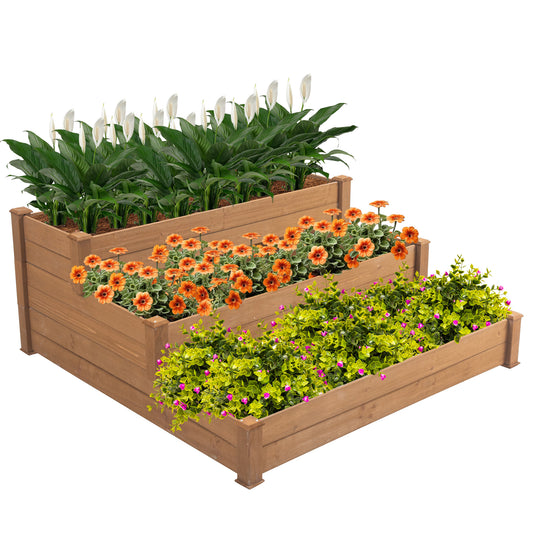 Enhance Your Garden with the 3-Tier Wooden Raised Garden Bed