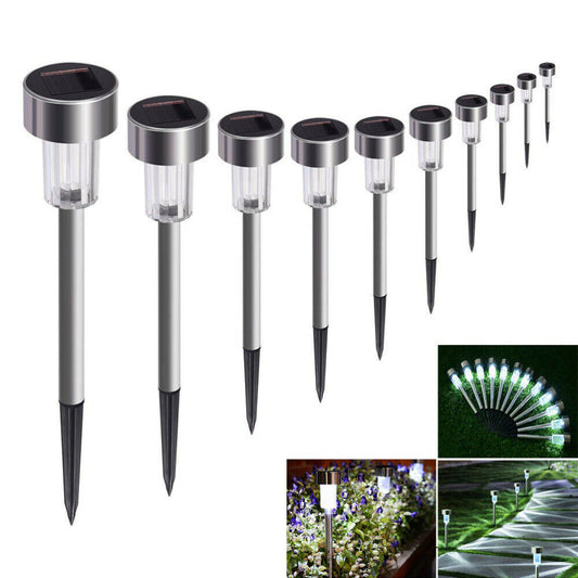 10pcs Garden Outdoor Stainless Steel LED Solar Lights