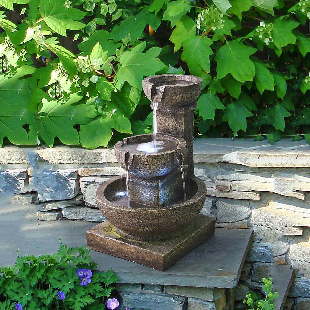 Outdoor Water Fountain with LED Light