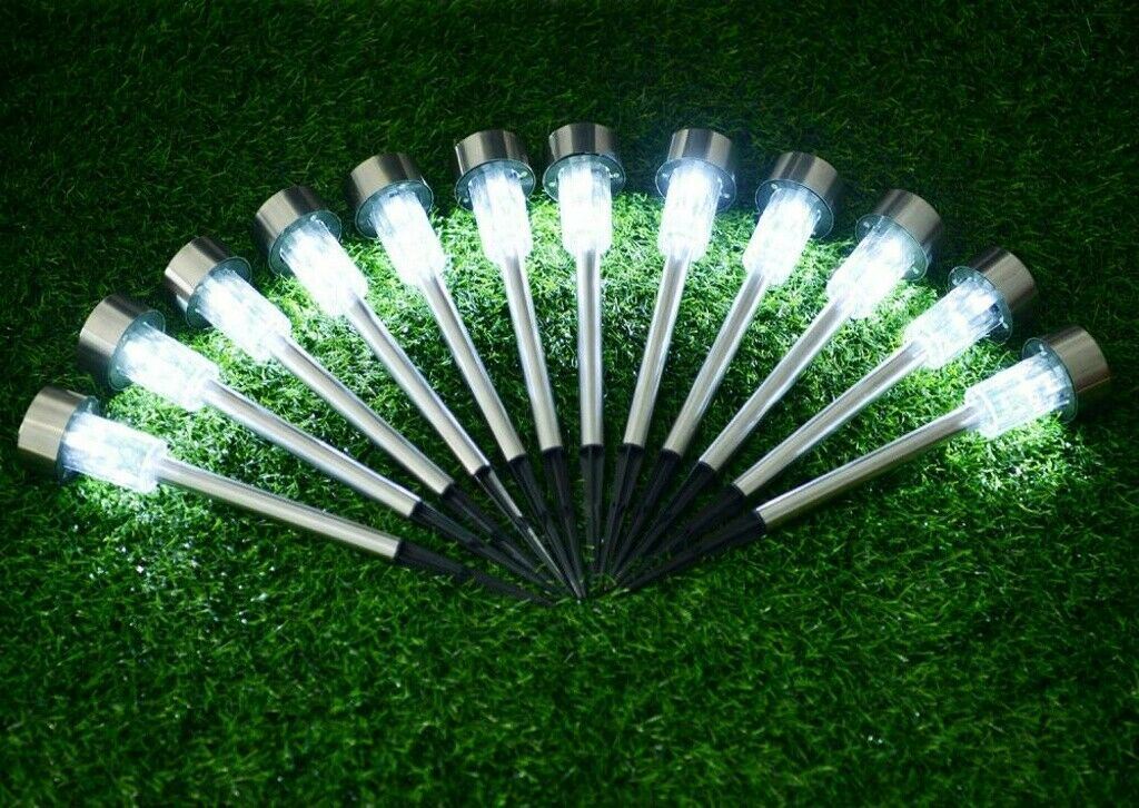 10pcs Garden Outdoor Stainless Steel LED Solar Lights