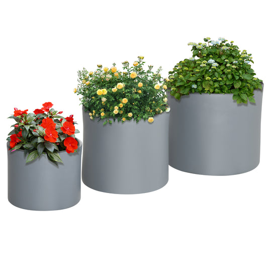 Set of 3 Outdoor Planter Set, 13/11.5/9in