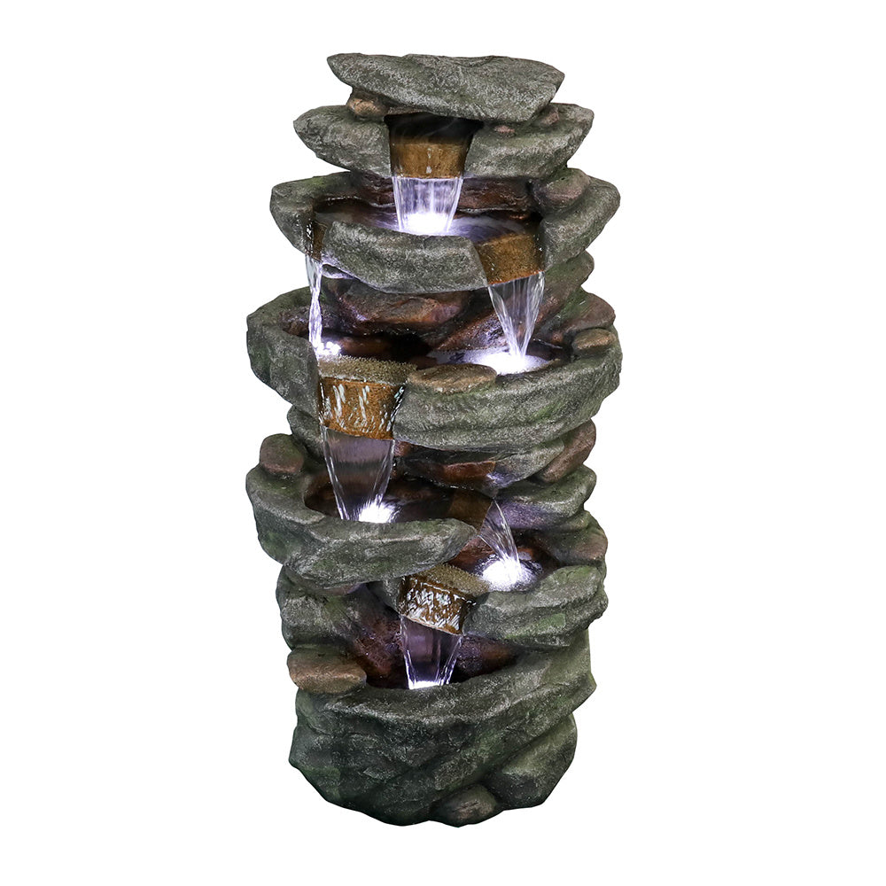 Rocks Outdoor Water Fountain with LED Lights