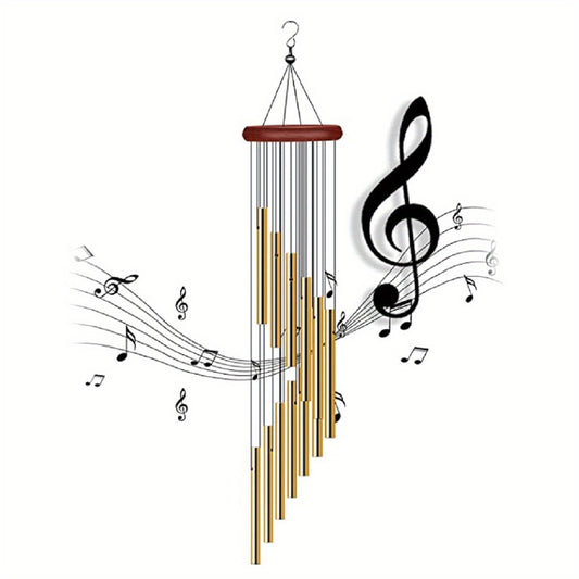 1pc, 21.6 Inches Golden Vintage Wind Chime