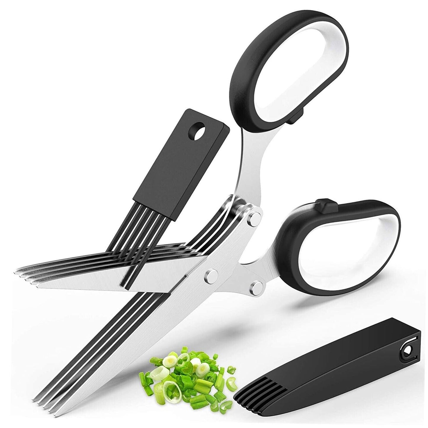 Herb Scissors Set With 5 Blades And Cover