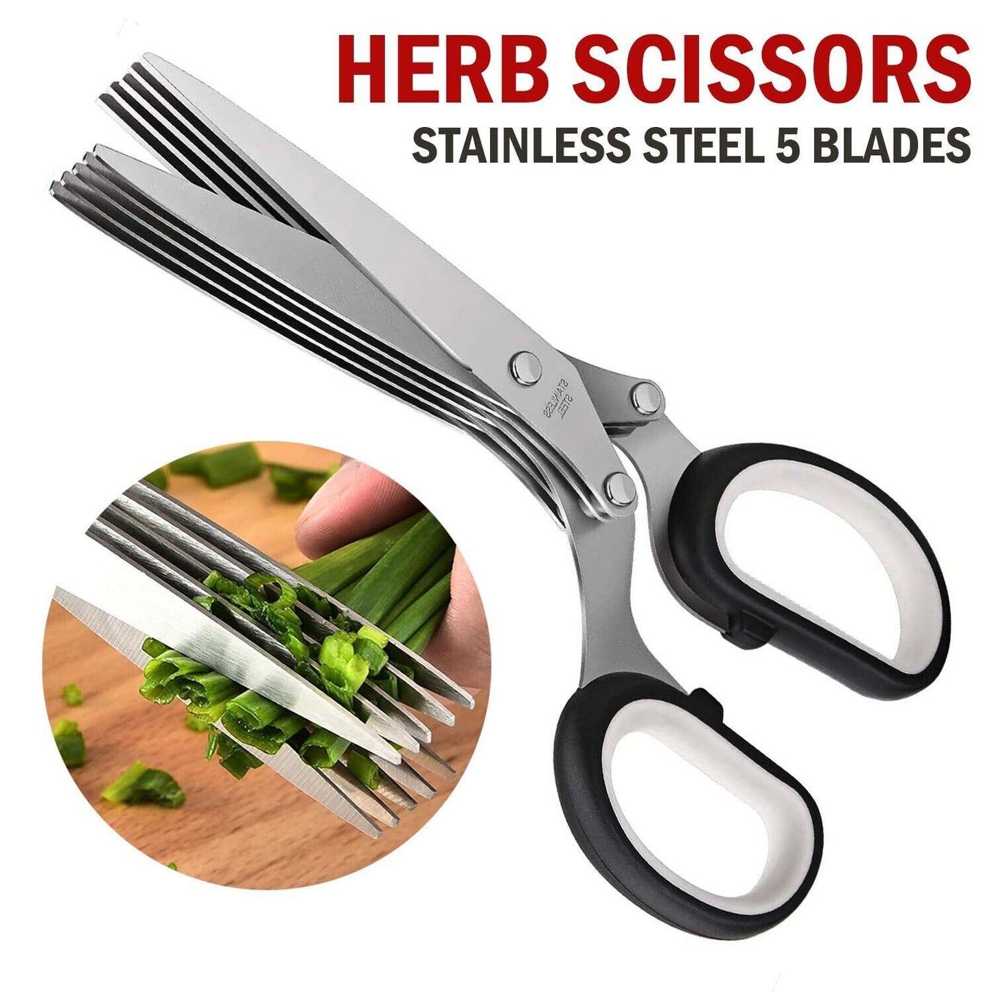 Herb Scissors Set With 5 Blades And Cover