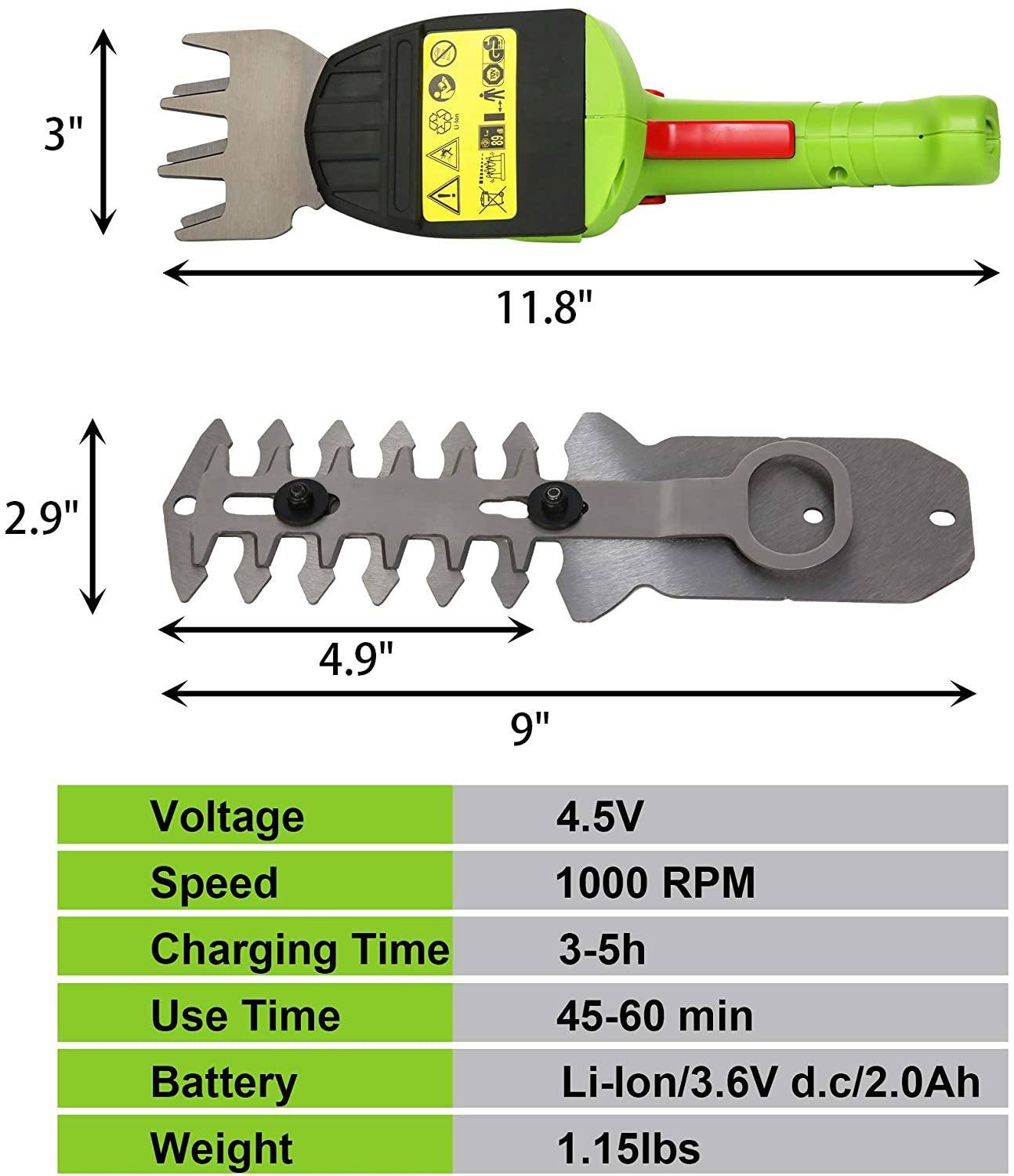 Lightweight Garden Hedge 2-in-1 Trimmer Grass Clippers