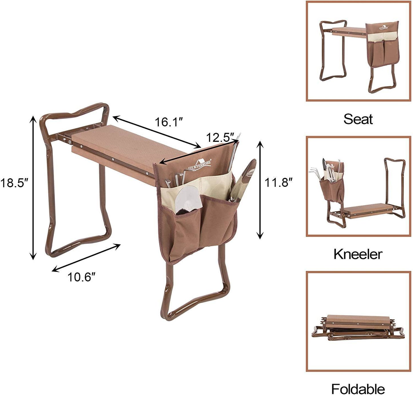 Folding Garden Kneeler Seat Foldable Bench Stool