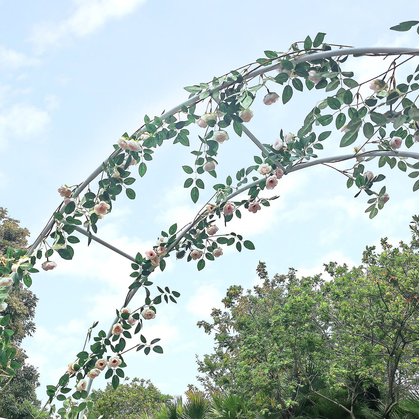 Metal Garden Arch Trellis,Adjustable Arbor Trellis,White