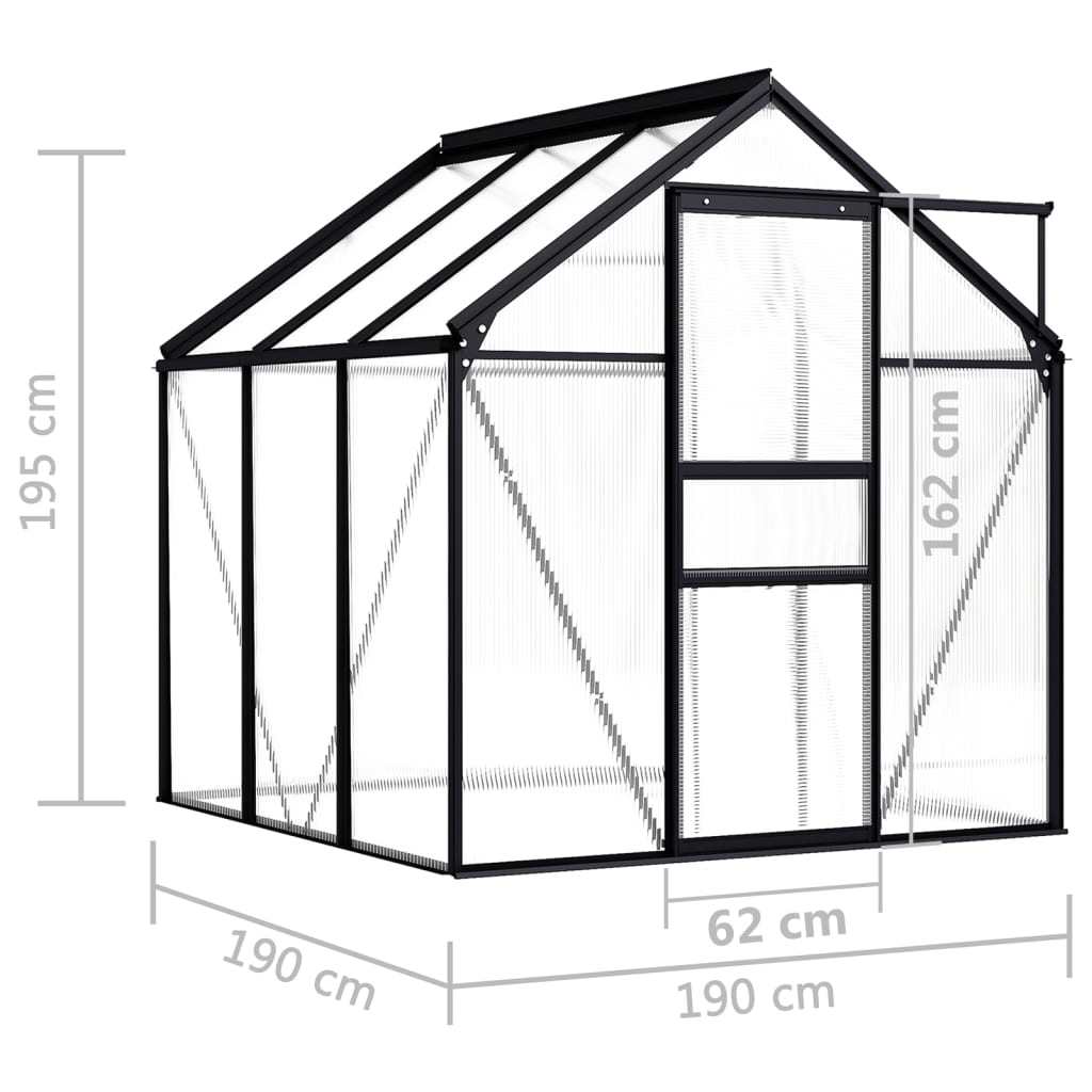 Greenhouse Anthracite Aluminum 38.9 ft²