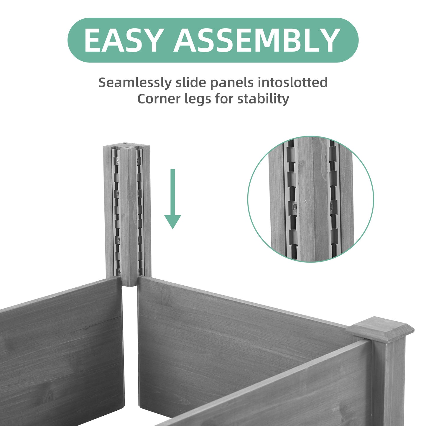 Over Ground Raised Garden Bed 96x28x10'', Large Long Planter Box for Outdoor, Tool-Free Assembly