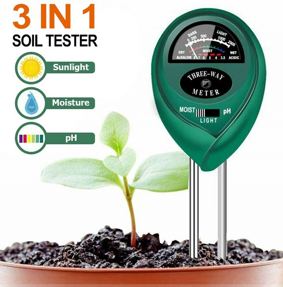 3 In1 Soil Tester Water PH Moisture Light Test Meter Kit