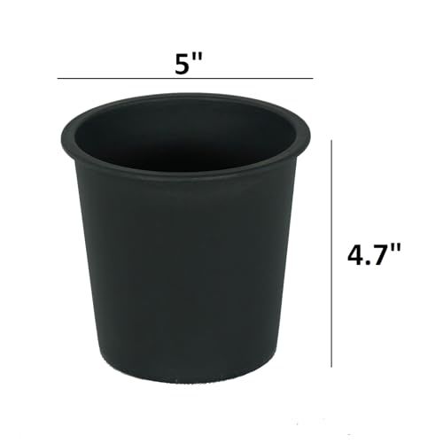 5" Round Nursery Plant Pot - Garden Plastic Pots with Drainage (5-Pack)