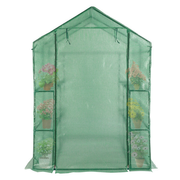 8 Pieces Grid Flower Stand With Zipper Rolling Door PE Cloth Greenhouse