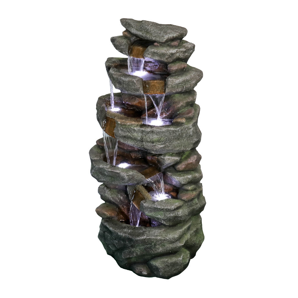 Rocks Outdoor Water Fountain with LED Lights