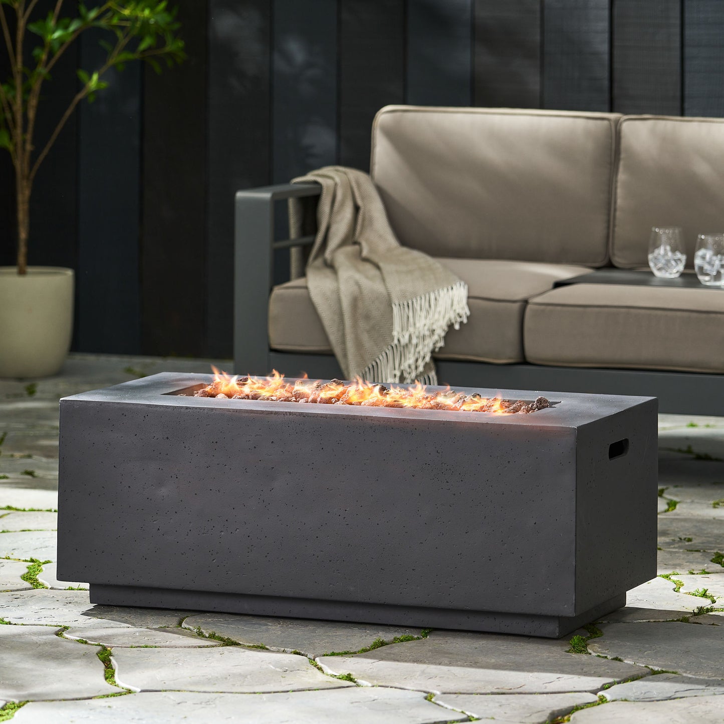 AIDAN 40" RECTANGULAR FIRE PIT - 40,000 BTU