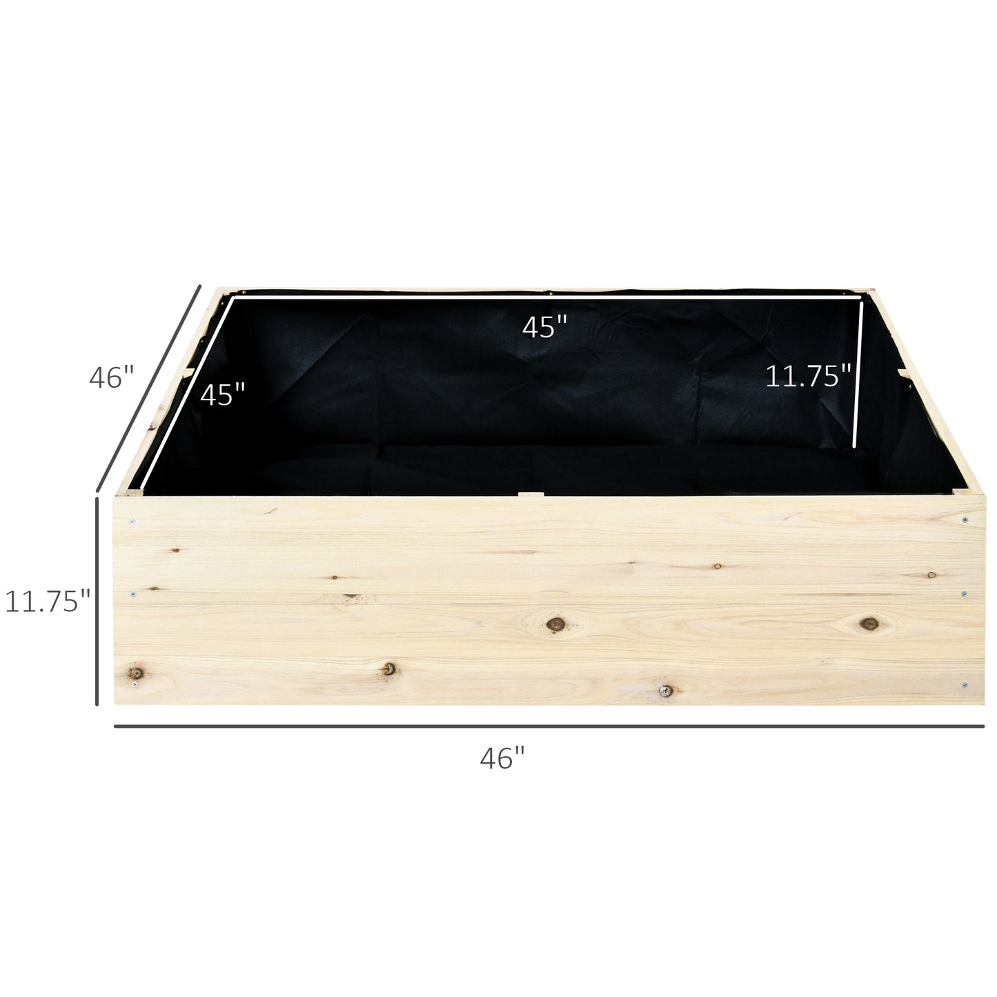 Wooden Raised Garden Bed Kit 4' x 4' x 12"