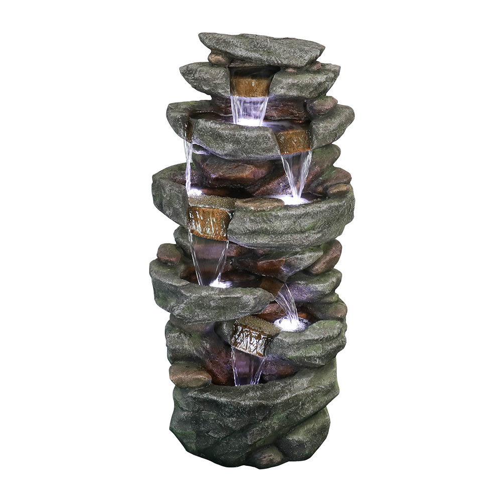 Rocks Outdoor Water Fountain with LED Lights