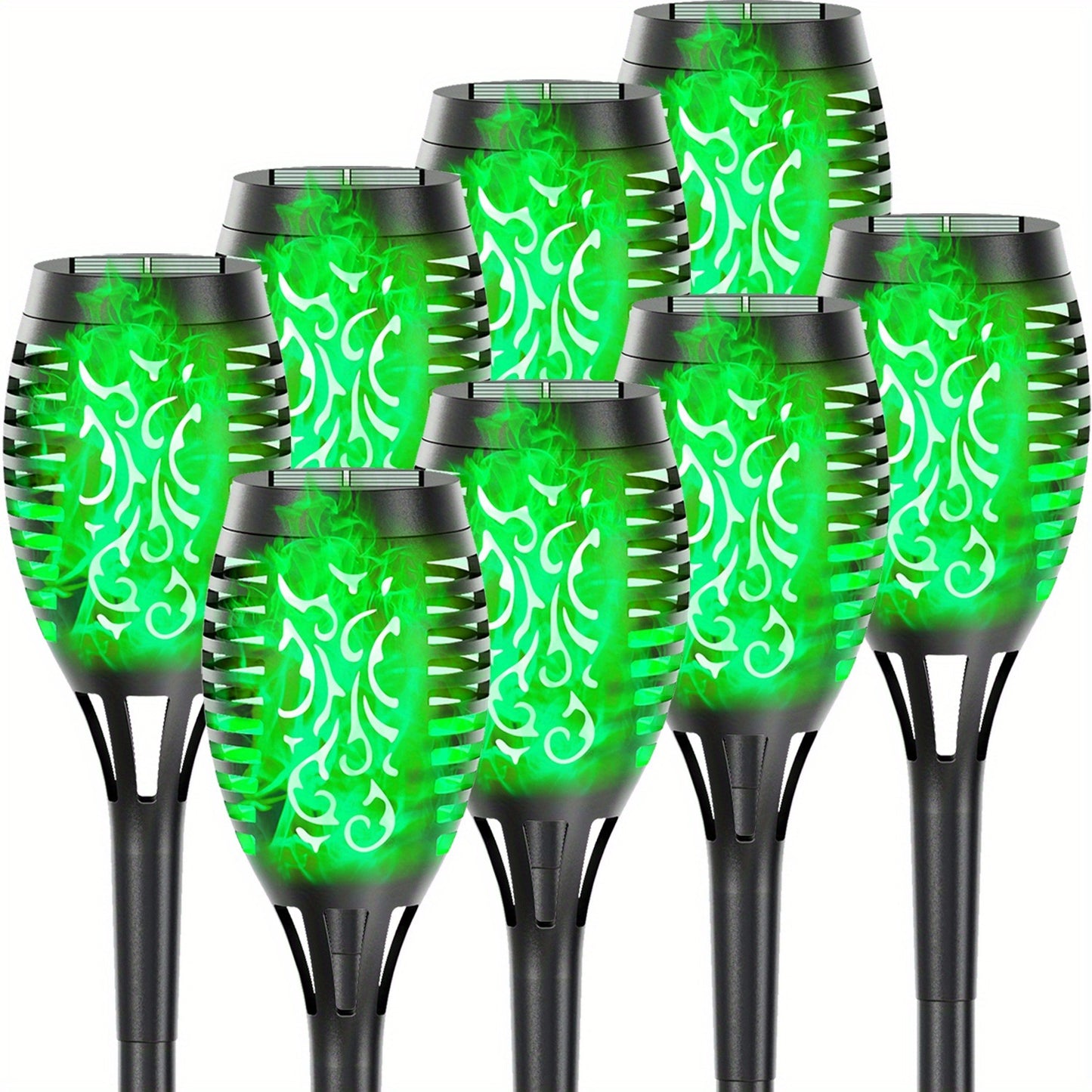 4/8/12pcs/pack Solar Torch Lights With Flickering Flame