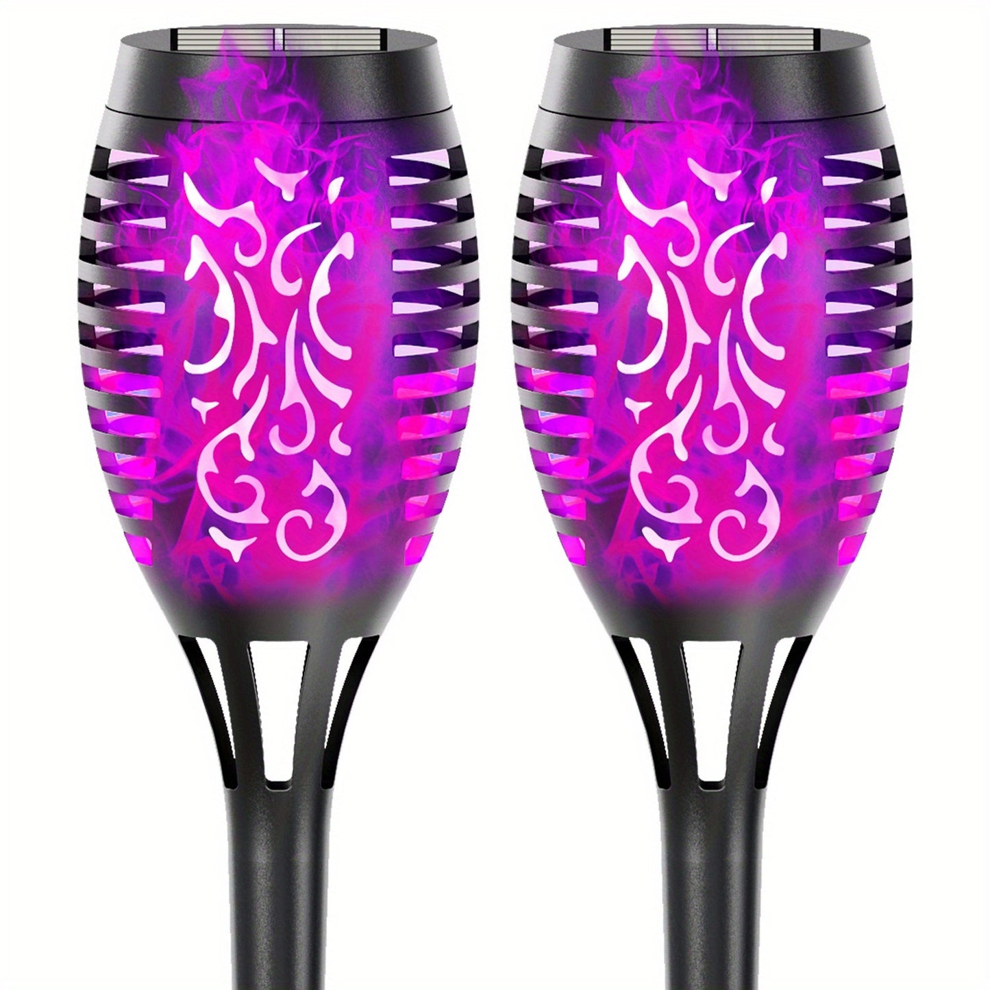 4/8/12pcs/pack Solar Torch Lights With Flickering Flame