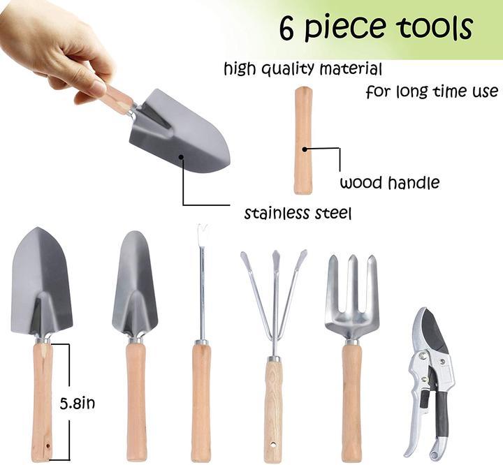 9 PCS Garden Tools Set and Sturdy Stool