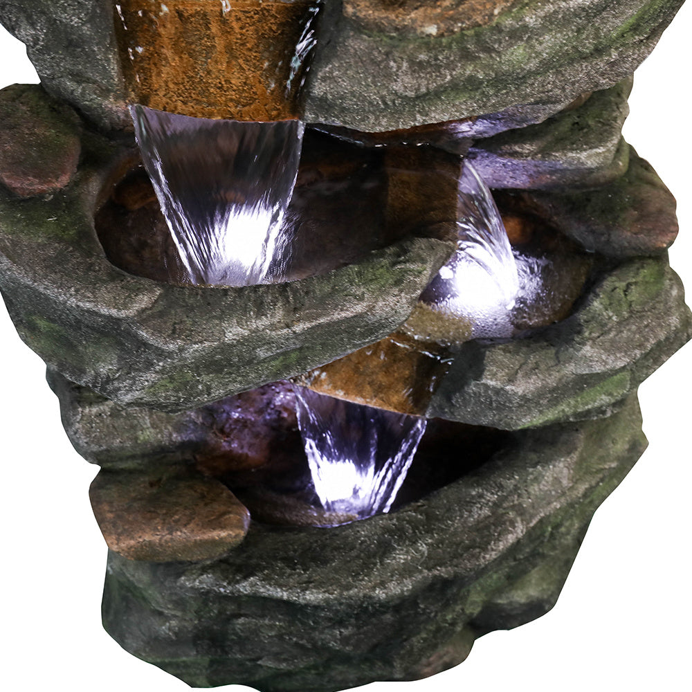 Rocks Outdoor Water Fountain with LED Lights