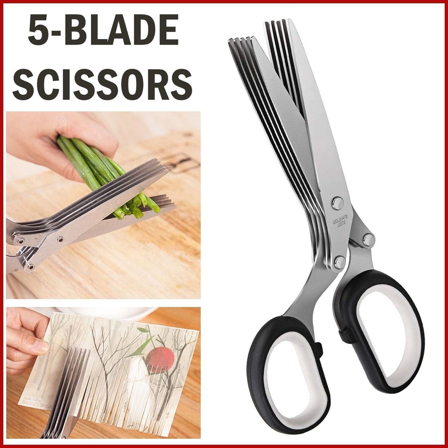 Herb Scissors Set With 5 Blades And Cover