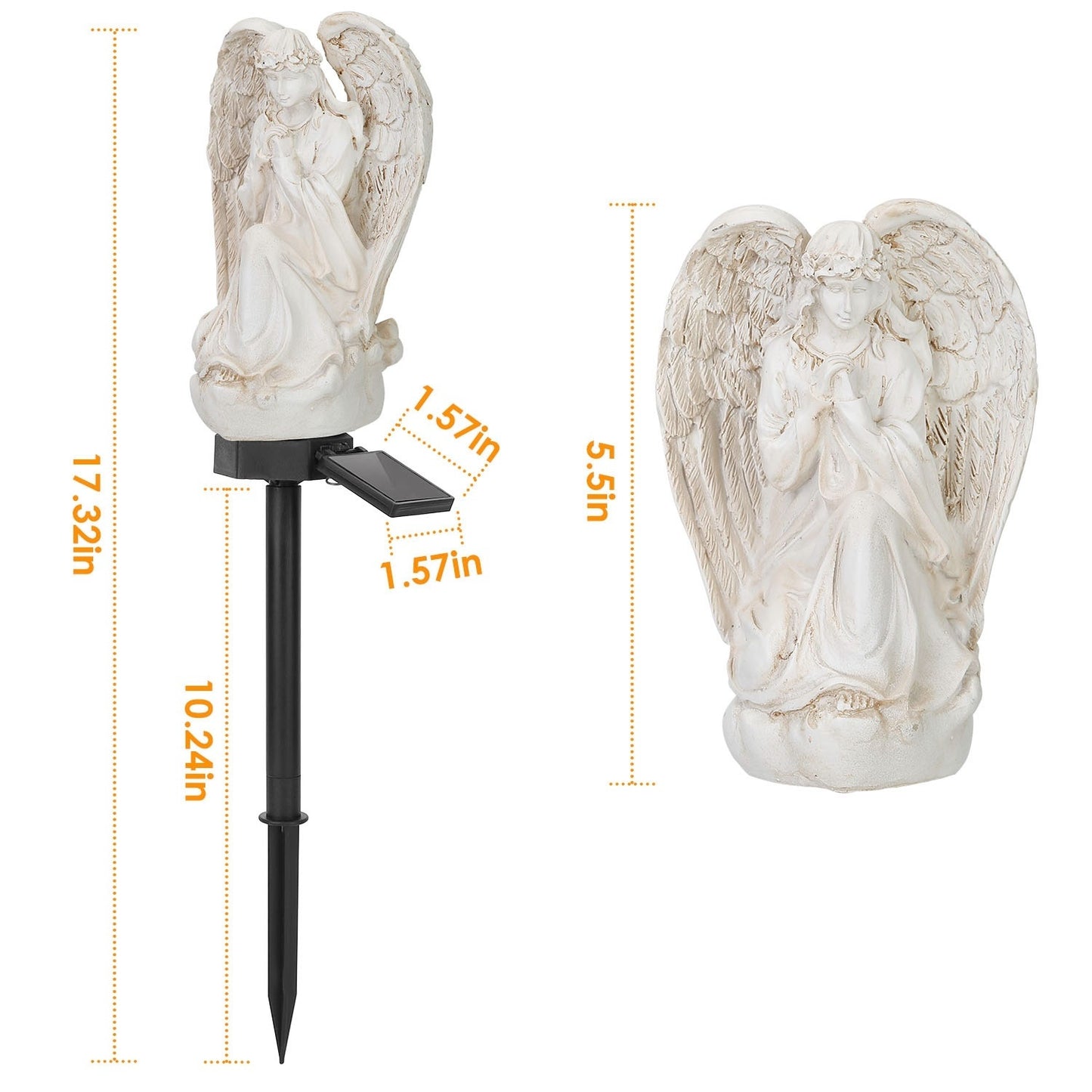 Solar Praying Angel Statue Garden Light LED