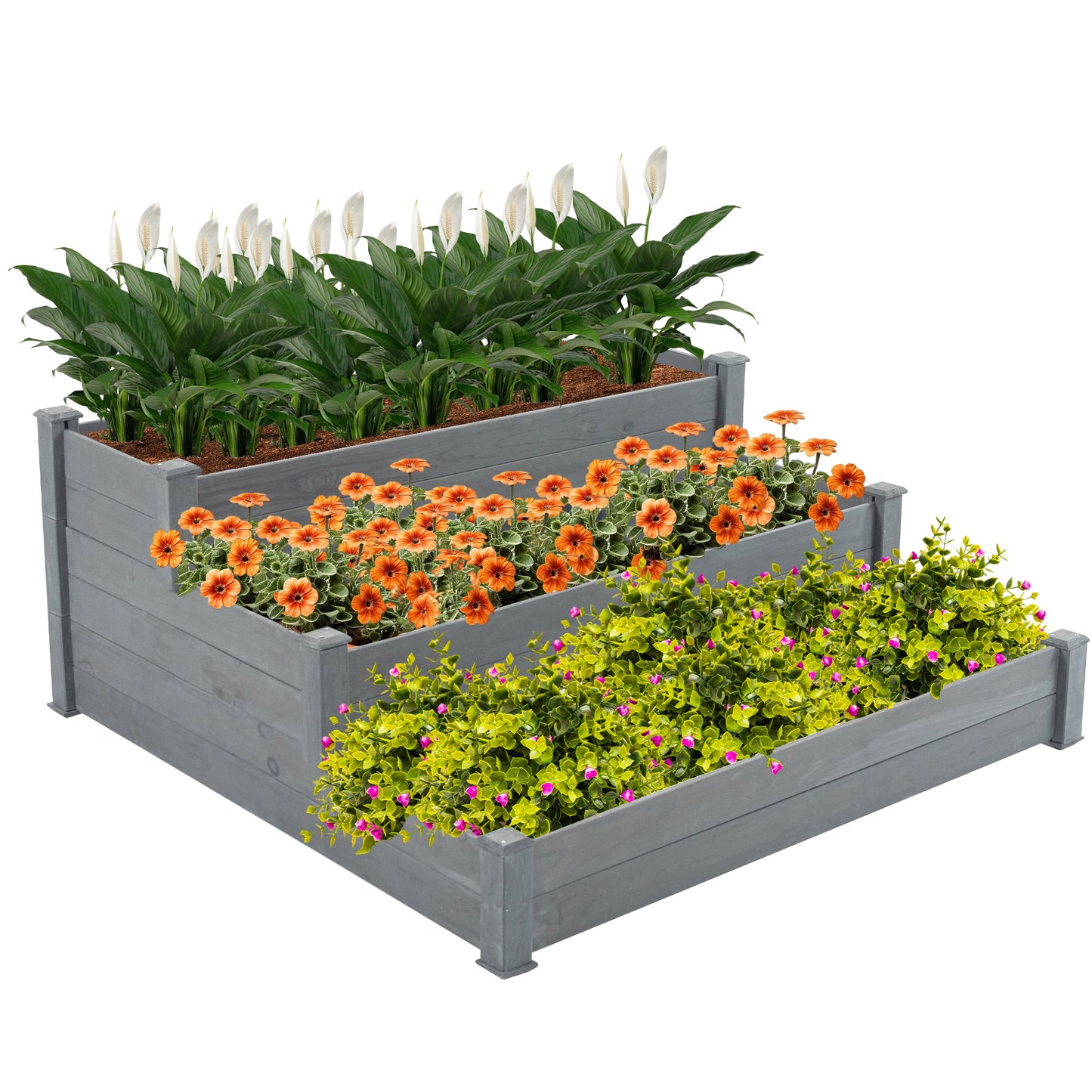 Elevate Your Garden with the 3-Tier Wooden Raised Garden Bed