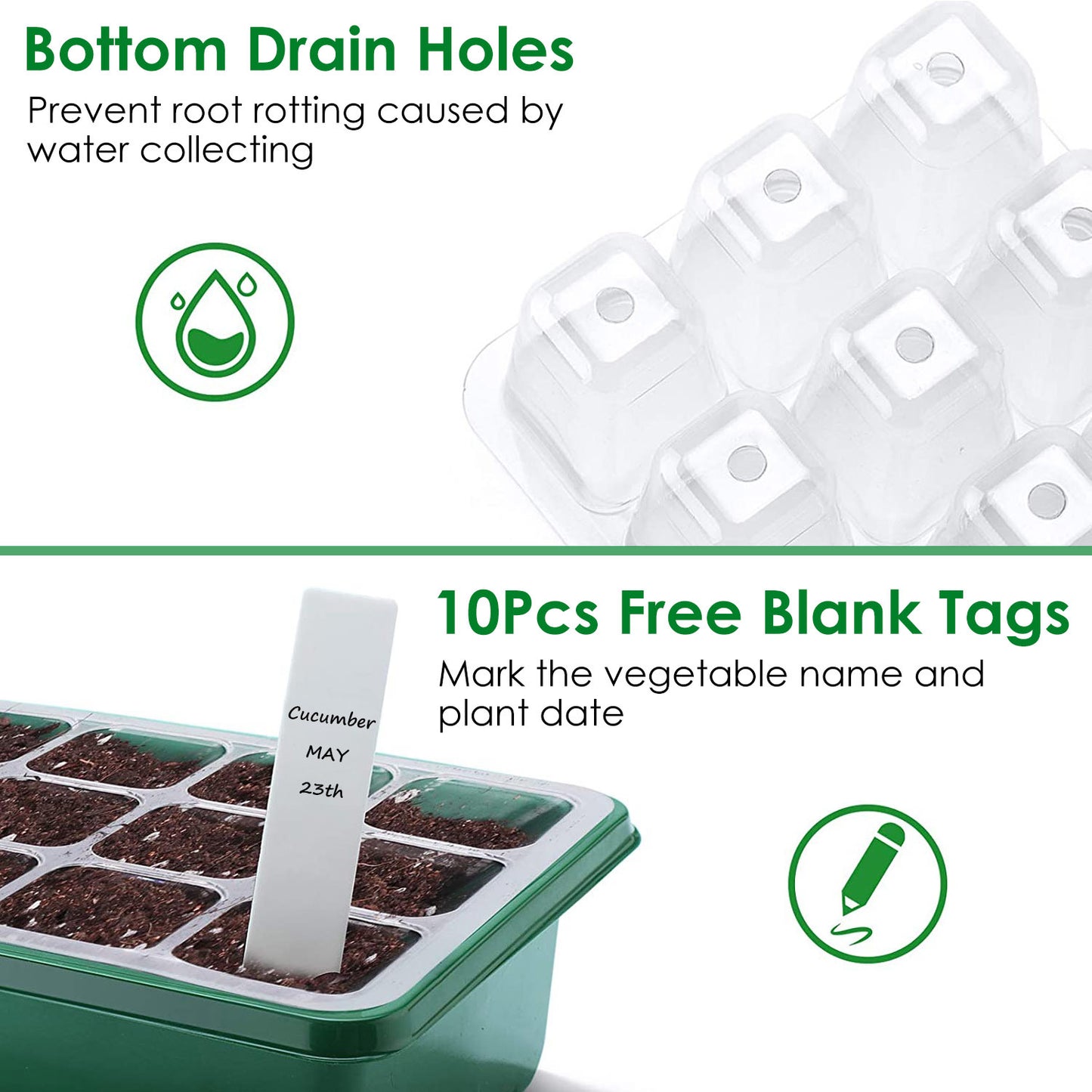 10Pcs Seed Starter Tray Kit Reusable