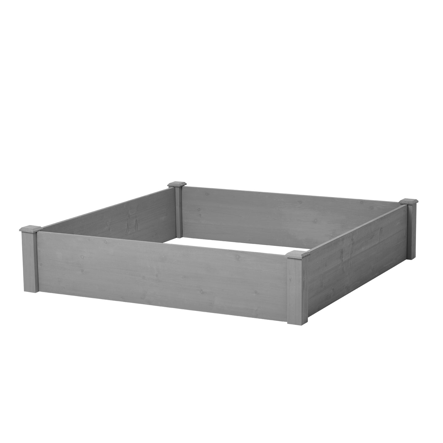 Raised Garden Bed 48x48x10'', Outdoor Wood Planter Box Over Floor, Tool-Free Assembly