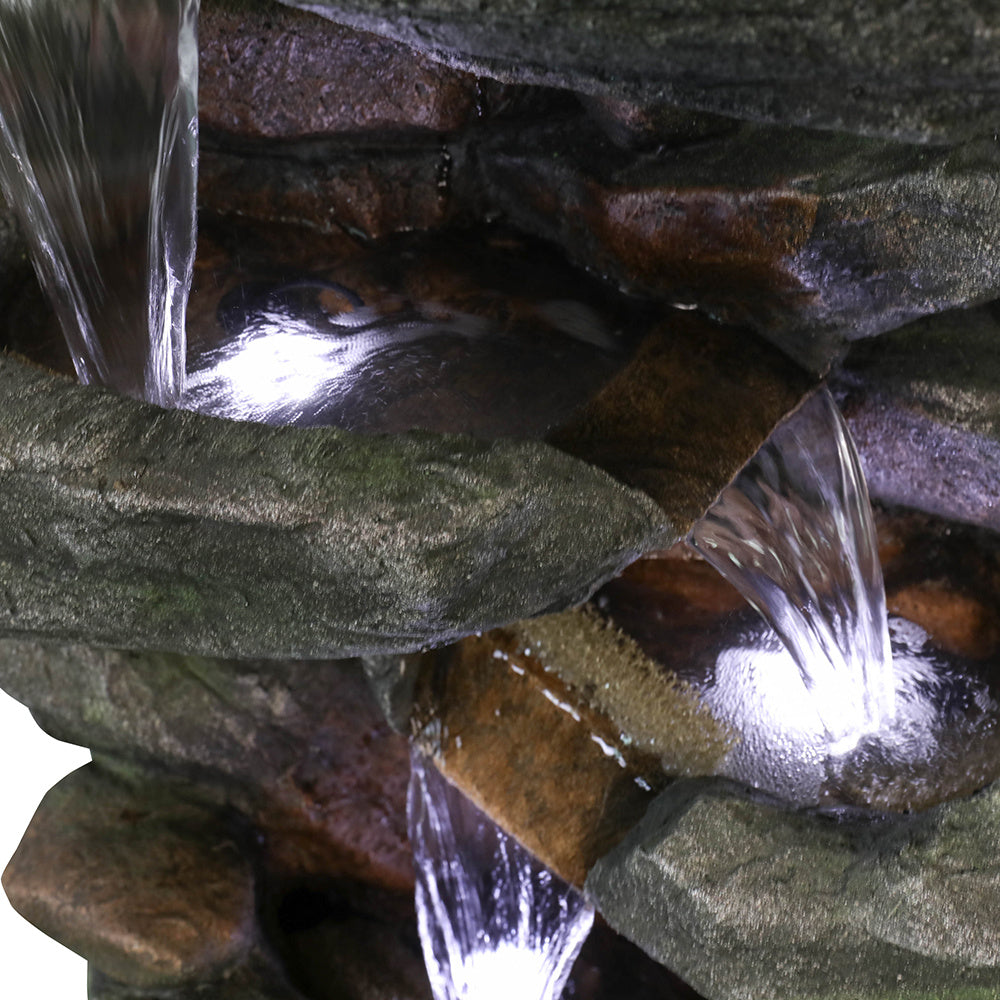 Rocks Outdoor Water Fountain with LED Lights