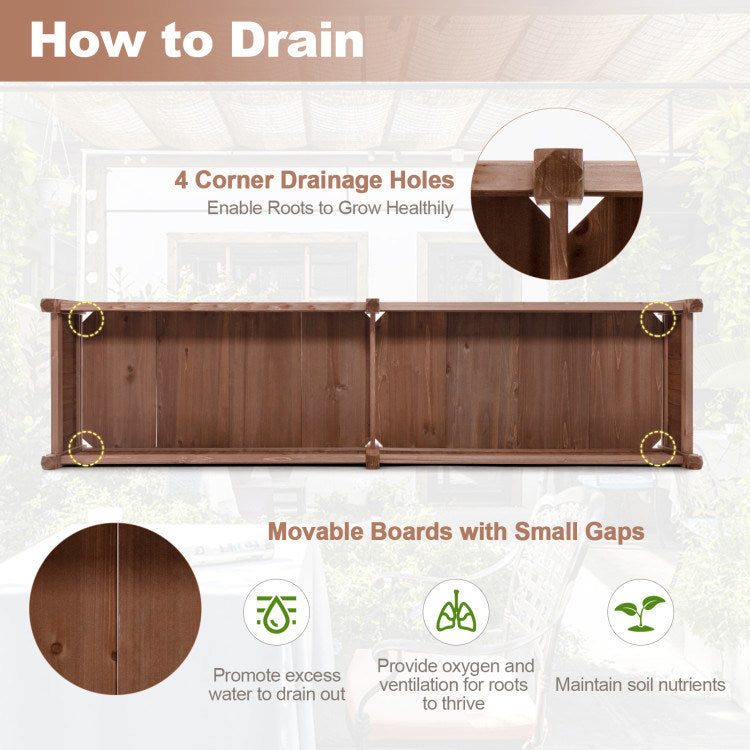 Rustic Charm: Elevate Your Garden with Our 91-Inch Divisible Planter Box